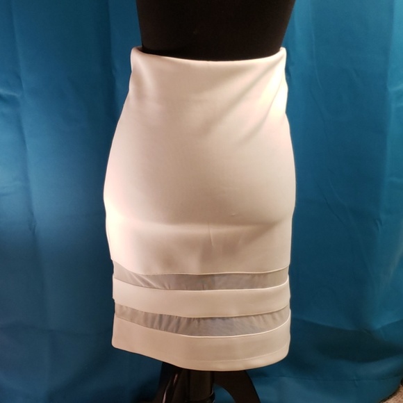 White H&M Pencil Skirt with Mesh - Picture 2 of 2